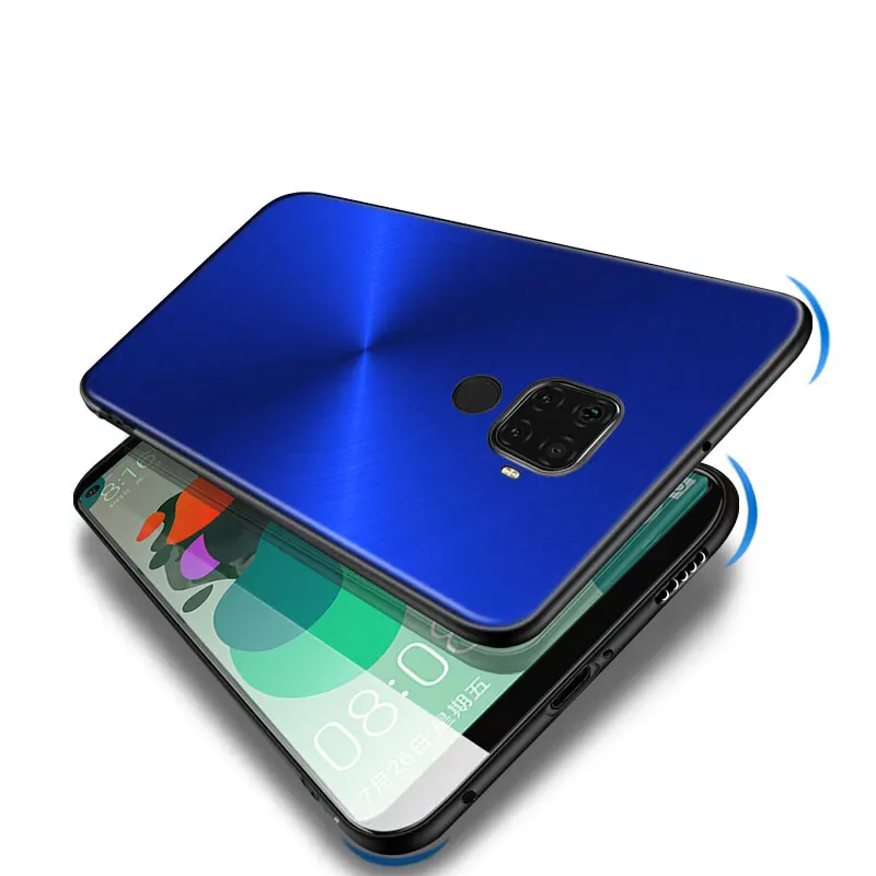 

Red Blue Brushed Metal For Huawei Y5 Y5P Y6 Y6S Y7P Y7A Y7 Y8S Y8P Y9S Y9A Y9 Lite PRO 2017 2018 2019 2020 Phone Case