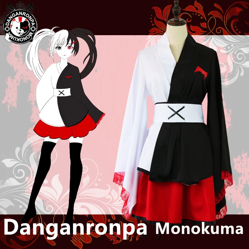 Аниме Danganronpa косплей костюмы для женщин Monokuma платье мода мультфильм девушка