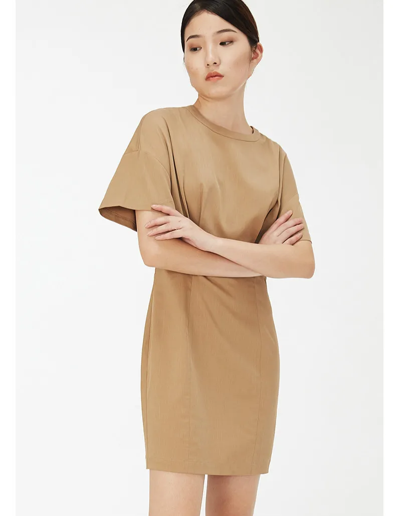 

High End Original Summer Girl Sweet Pencil Dress Lady Skinny Sheath One-piece Elegant Vestido Women Short Mini Sexy Khaki Dress