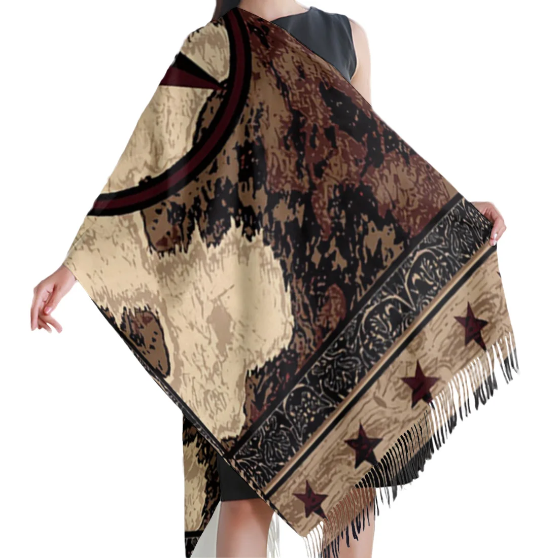 Женский зимний шарф Западный Техас звезда в деревенском стиле женские