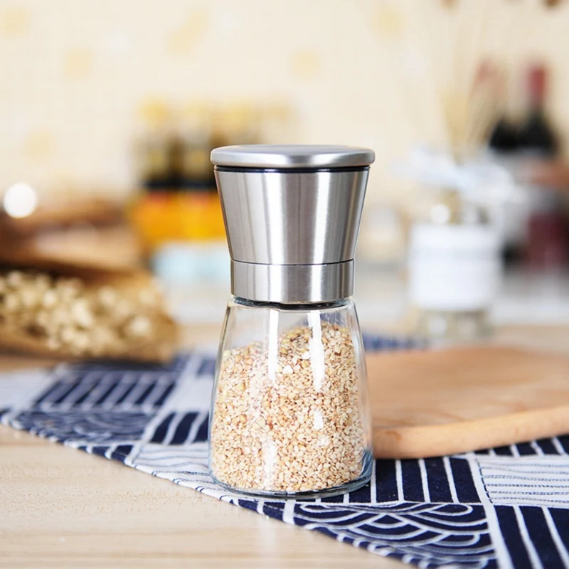 Новинка 2020 полезная прозрачная нержавеющая ручная мельница для соли и перца