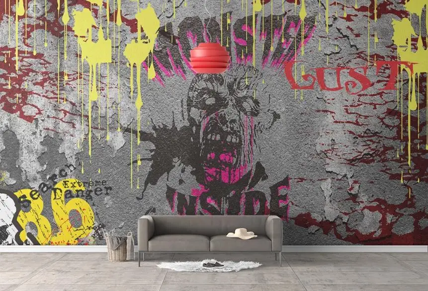 

Creativity 3D Mural Wallpaper European Style wallpapers Home Decor Graffiti cement Wall Living room bedroom 3D Background Wall