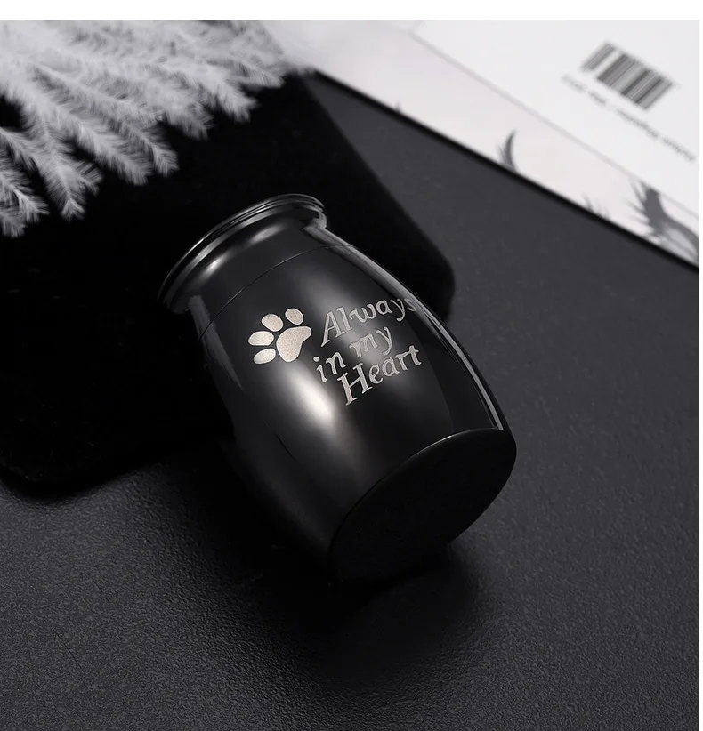 

Black Stainless Steel Urns Pets Dog Cat Birds Mouse Cremation Ashes Urn Keepsake Casket Columbarium Pets Memorials