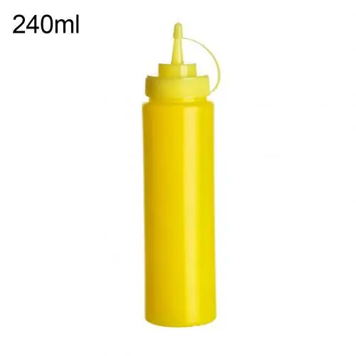 Yellow 240ml Кухня бутыль кетчуп горчичный и мягкие бутылки приправы пластиковые шприц Squeeze диспенсер Кухня инструменты - Цвет: Yellow 240ml