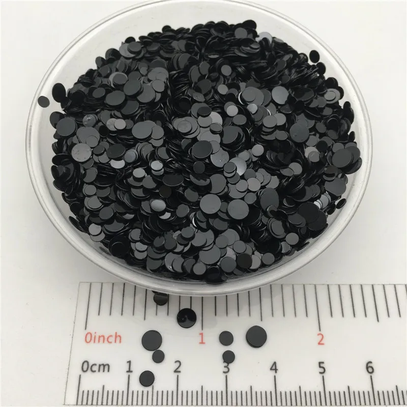 3mm dot 20 г Черный цвет ПВХ свободные блестки для маникюра ногтей, свадебные конфетти, аксессуары для орнамента/рукоделия - Цвет: 3mm dot