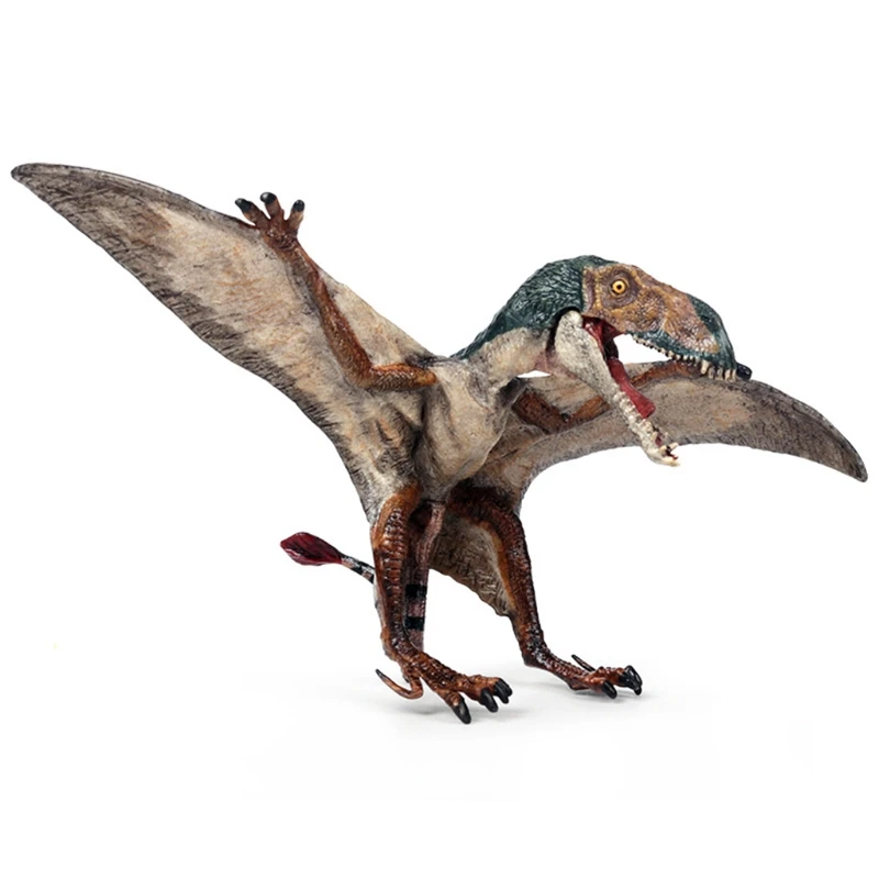 

J60B 1PC Dinosaur Toys Realistic Figures Plastic Pterosauria Toddler Moveable Mouth