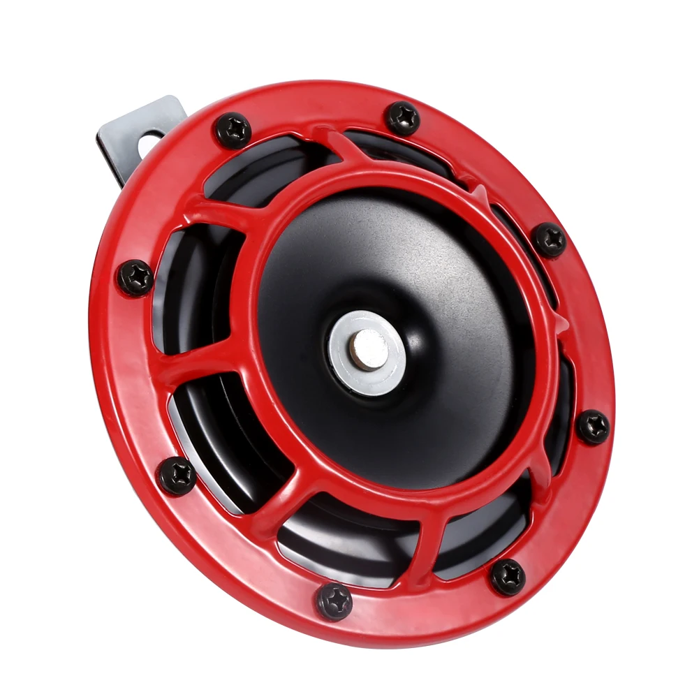 12v car grille mount electric blast tone horn super tone loud compact electric horn red high and low voltage horn with relay free global shipping