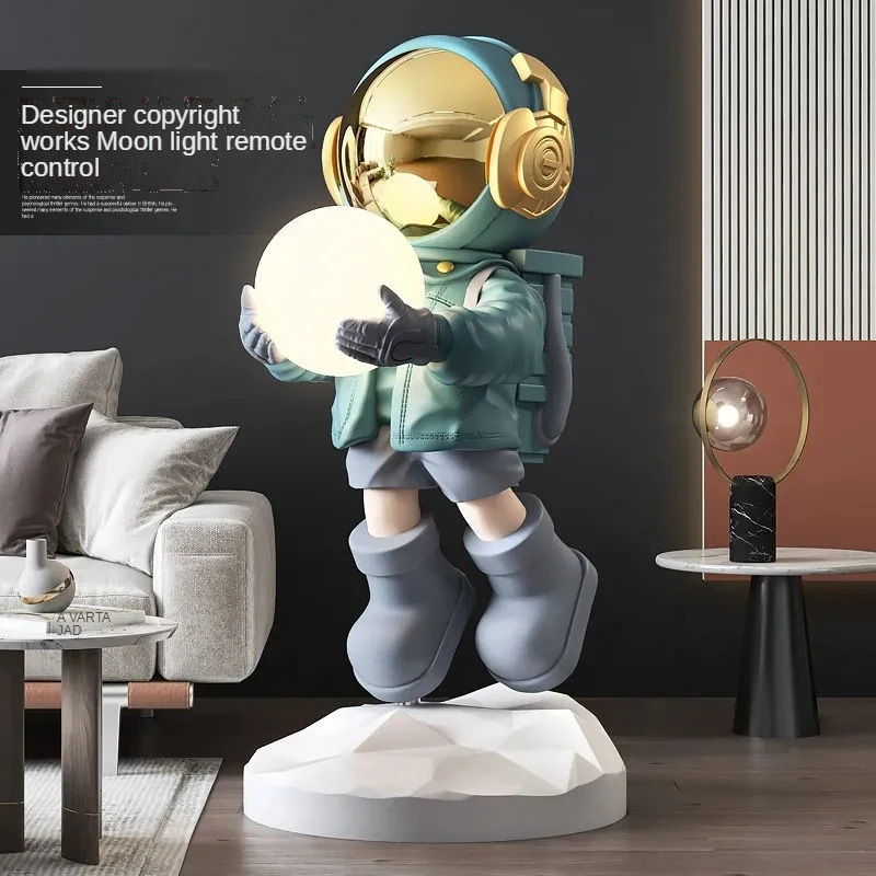 

2022 New Year Nordic Home Furnishing Statue Cartoon Astronaut Statue Sculpture Living Room Decoration Modern Large Crafts Gifts