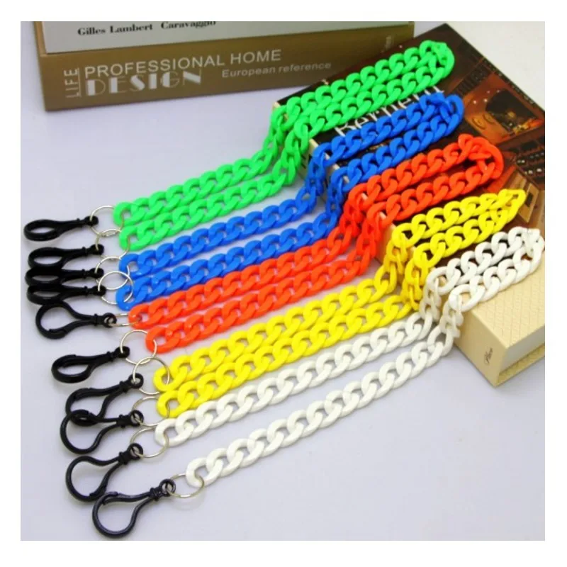 

2020 Summer Harajuku Resin Trousers Chain Punk Acrylic Candy Color Double Layers Hip-Hop Hipster Pants Key Chain Men Accessories