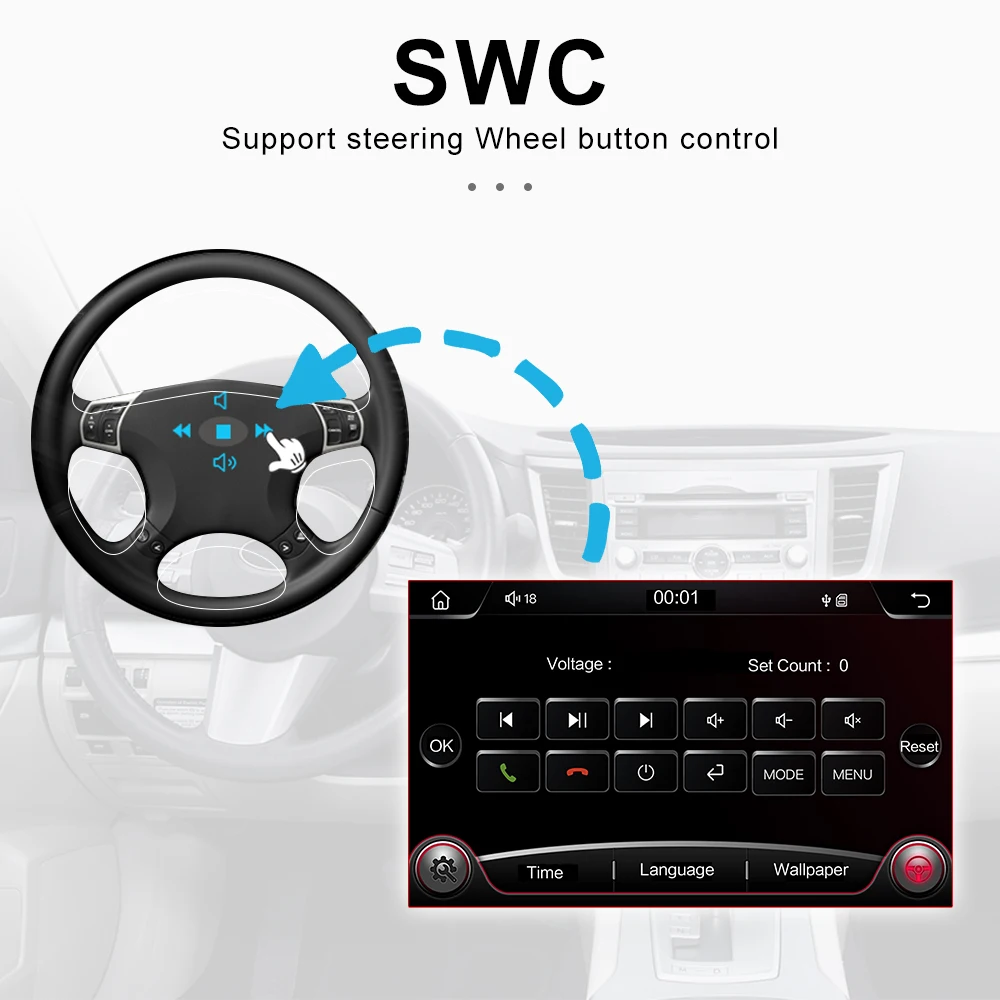 Camecho 2.5D 9 ''HD автомобильное радио Авторадио MP5 Bluetooth Сенсорный экран