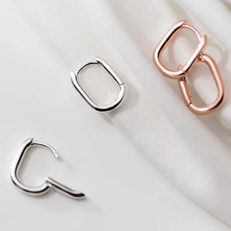 SERONDY овального кольца 925 Серебряные серьги для женщин необычных ювелирных