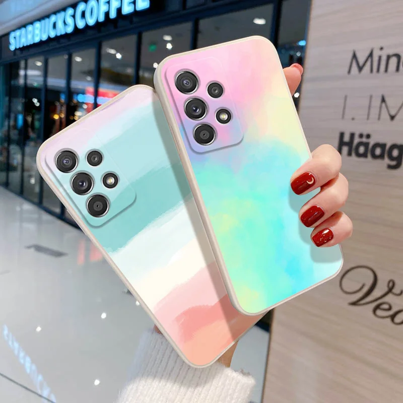 Gradient A52 Case For Samsung A51 A32 A12 S21 S22 S23 Ultra Plus S20 S21 FE A13 A33 A53 A23 Cover A52S 5G S23 Funda Capa Funda