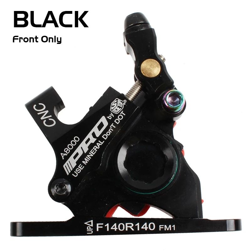 Black-Front PRO 140 мм плавающие тормозные роторы CNC дорожный велосипед из сплава масляный диск Тормозной суппорт линия Тяговая Гидравлический дисковый тормоз дорожный велосипед - Цвет: Black-Front