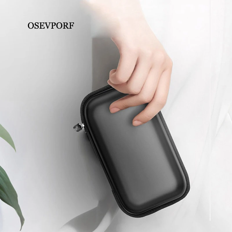Жесткий Чехол для внешнего хранения HDD SSD сумка для 2,5 жесткого диска внешний аккумулятор USB кабель зарядное устройство Внешний аккумулятор наушники чехол s Черный