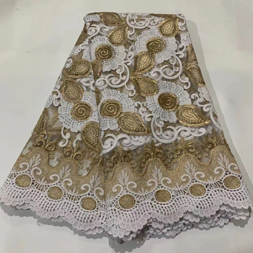 Черный с белым африканский тюль молочный шелк кружевная ткань новейшее высокое