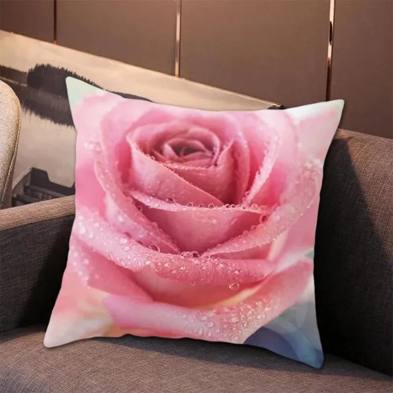 

Vintage Rose Cushion Cover Home Sofa Back Cushion Throw Pillow Case Flower Pillowcase For Bedroom Home Office Decorative