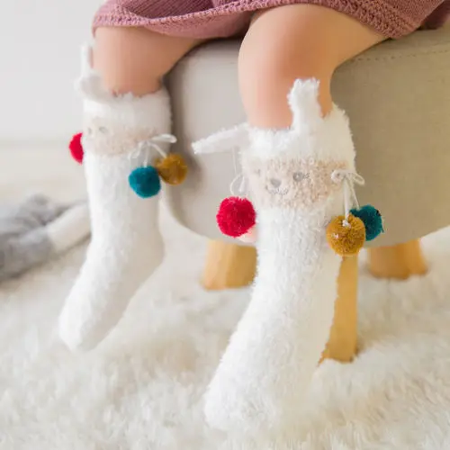 Рождественские хлопковые теплые носки для маленьких девочек чулки