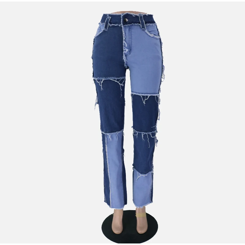 

Lucyever 2020 New Hip Hop Patchwork Straight Jeans Women High Waist Long Trouses Vintage Fashion Streetwear Pink Denim Pants