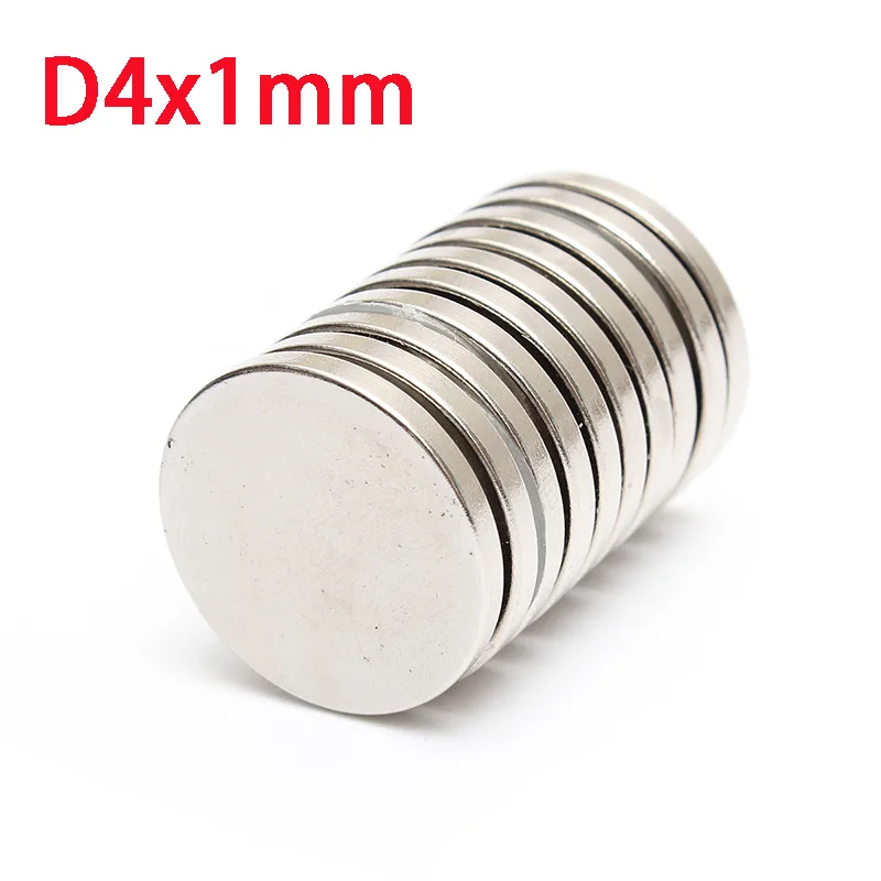 Сильный магнит 4x1 круглые магниты NdFeB мощный d4x1 мм редкоземельный неодимовый