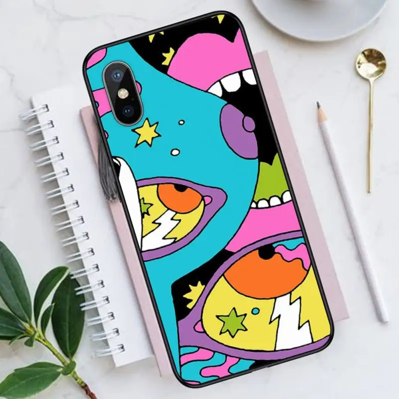 

Colourful Psychedelic Trippy Phone Case for iPhone 11 12 mini pro XS MAX 8 7 6 6S Plus X 5S SE 2020 XR