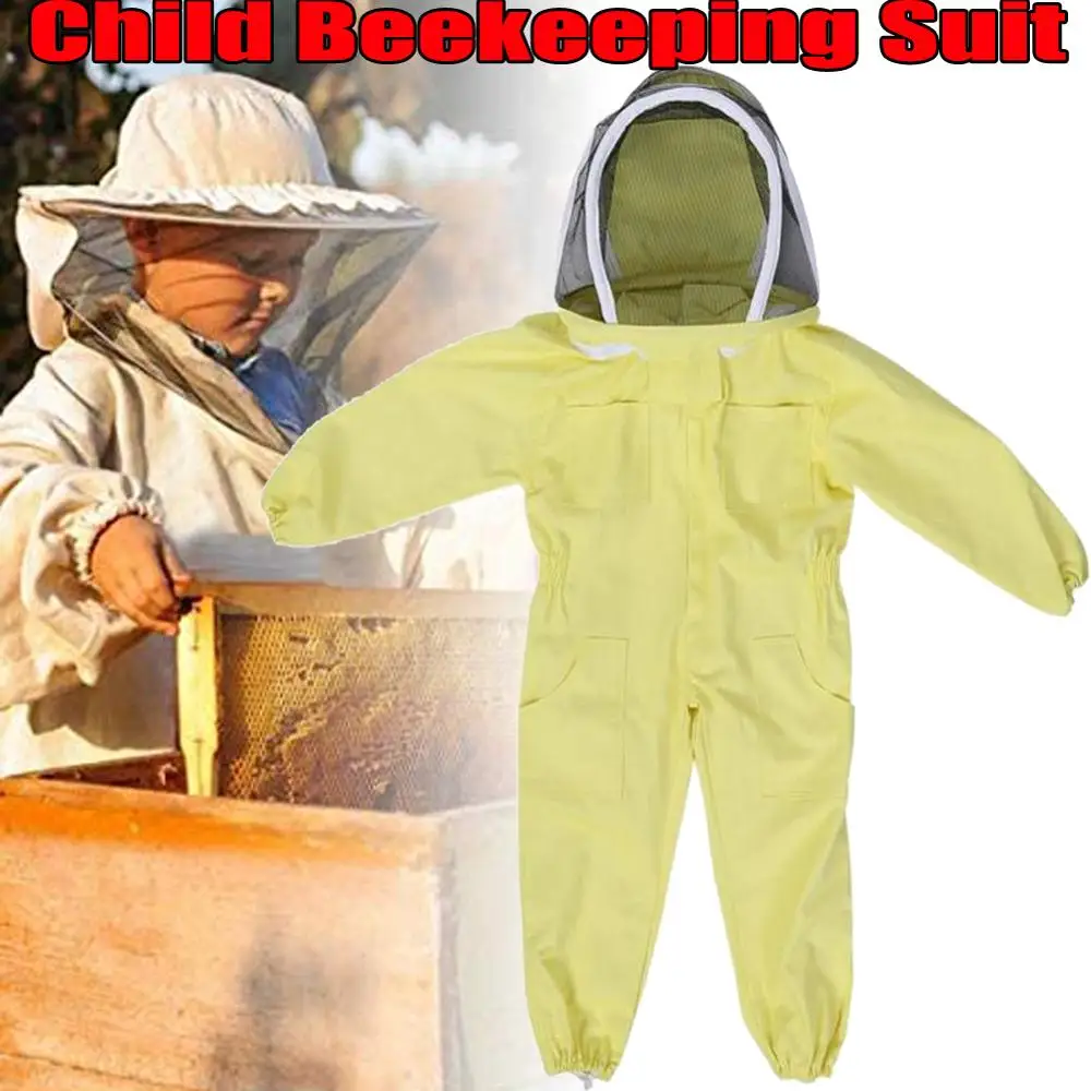 

Child Beekeeping Suit Breathable Clothing Anti-Bee Jumpsuit Protective Clothing Yellow Cotton Children's Overalls