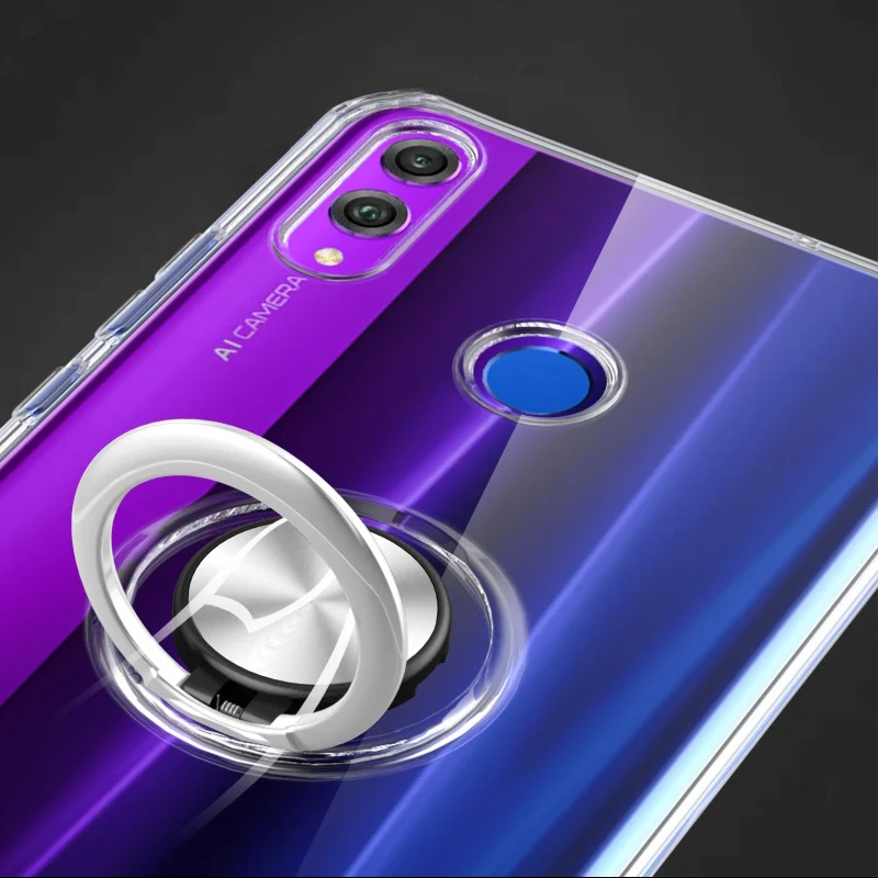 Чехол для Huawei Honor 8X прозрачный деловой чехол с магнитным кольцом Задняя панель