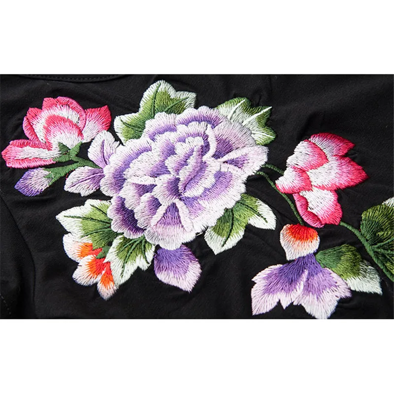 Женская Винтажная футболка с китайской вышивкой летний топ женская женский