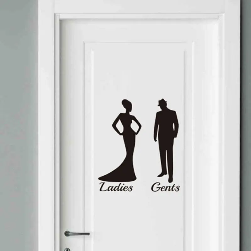 Новые стильные винтажные наклейки на дверь унитаза для мужчин и женщин