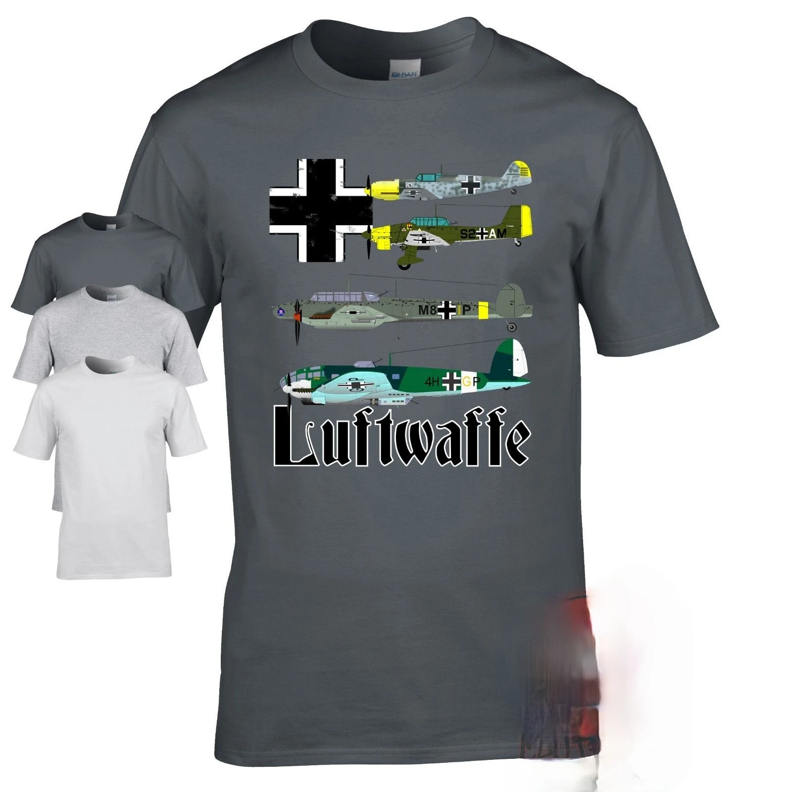 

Luftwaffe WW2 aircraft Men T-shirt Messerschmitt Bf 109 Stuka harajuku Casual mens t shirts