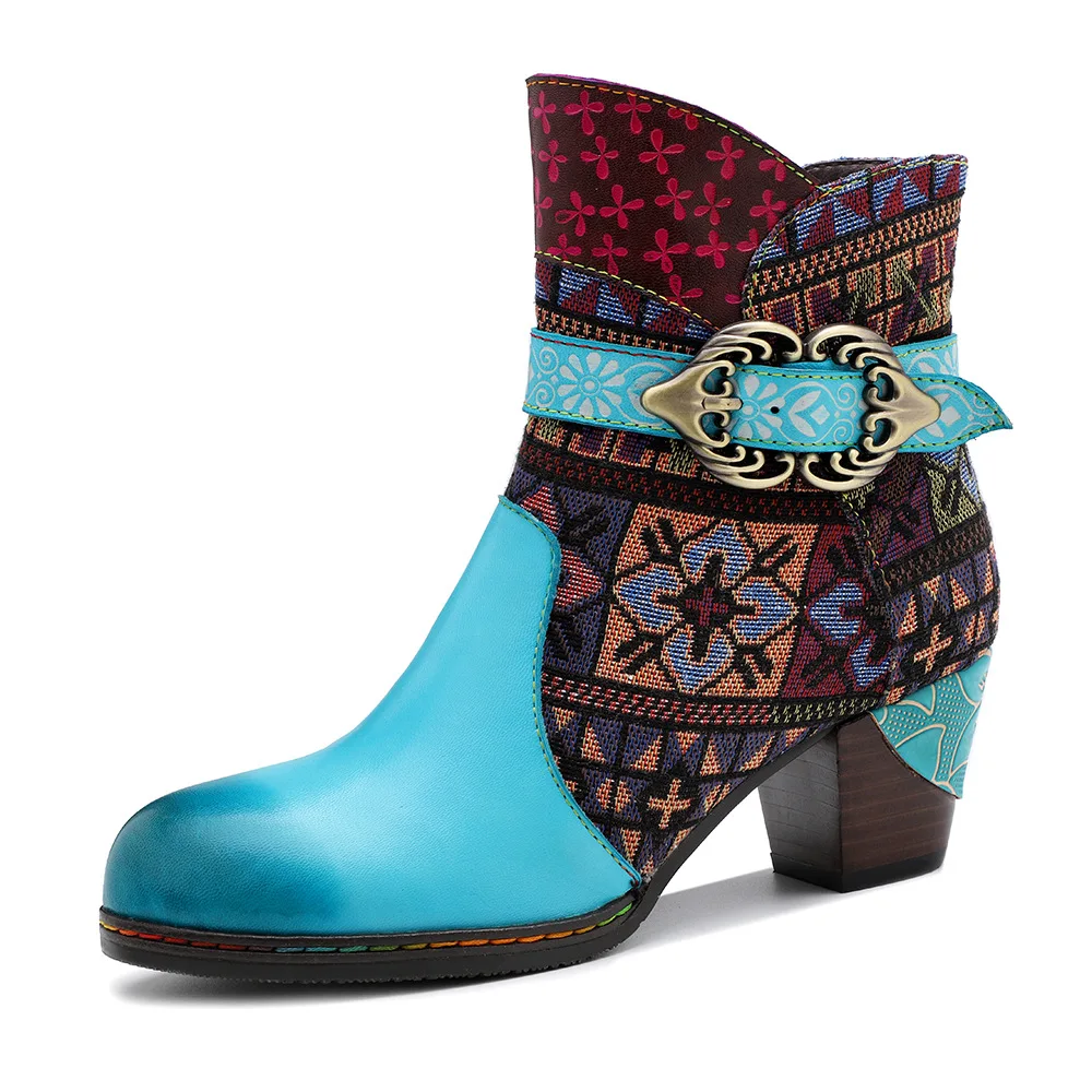 Богемные женские ботильоны в стиле ретро джинсовые ботинки стильная обувь с