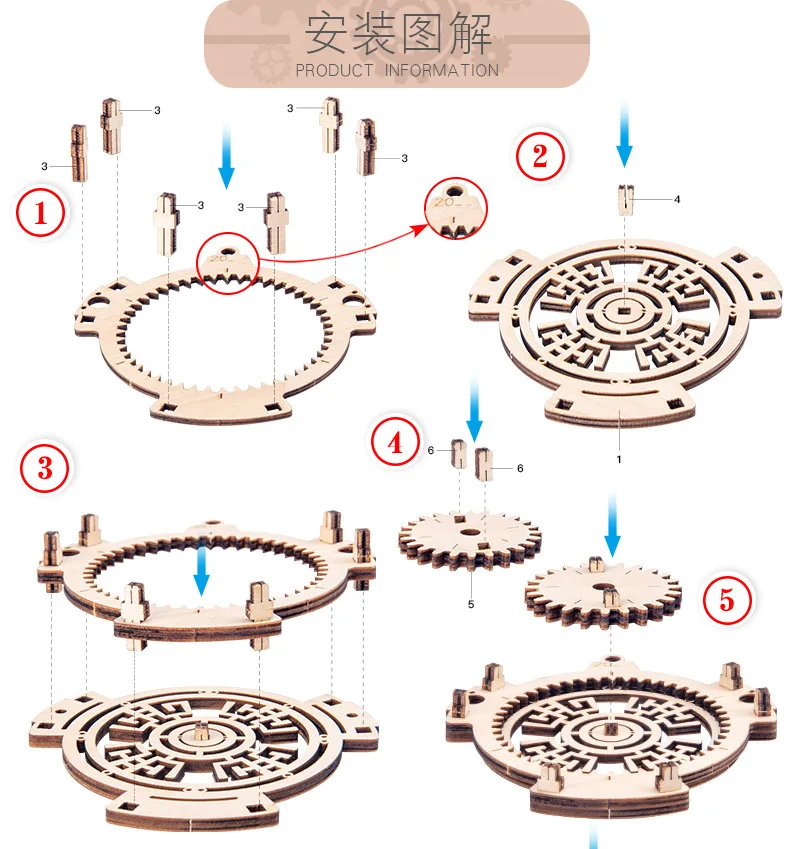Деревянный календарь креативная уникальная вечная 3D-головоломка игрушки