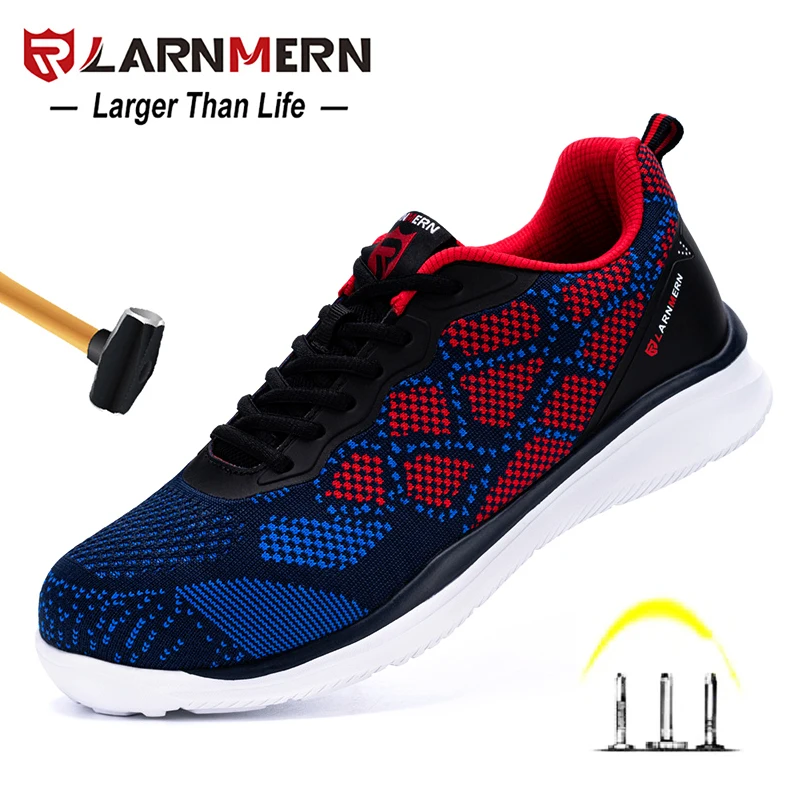 

LARNMERN/Мужская безопасная обувь; Рабочая обувь; Радужные кроссовки; Дышащая легкая обувь со стальным носком; Обувь для строительства