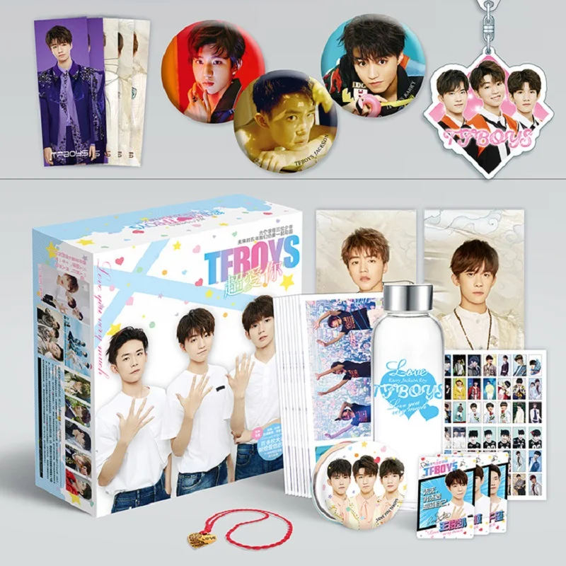 

TFBOYS Water Cup Gift Box Wang Jun Kai,Wang Yuan, Jackson Yi Yang Qian Xi Figure Postcard, Bookmark, Badge Toys Gift