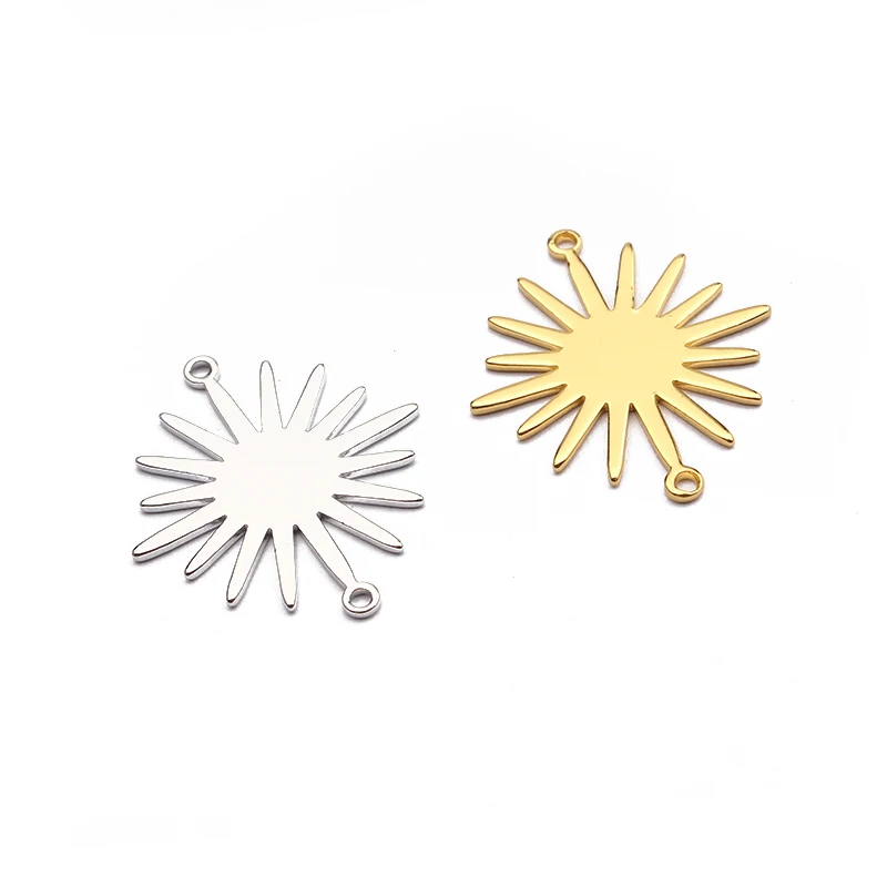 

10pcs Brass Gold/Silver Plated Sun Flower Connector Charms For DIY Necklace Bracelet Jewelry Making Accessories