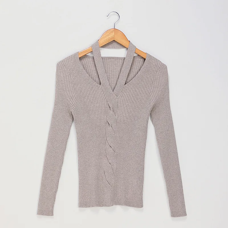 

Sweater Women Winter Autumn Long Sleeve Pullover Women Basic Sweaters Women Korean Black
