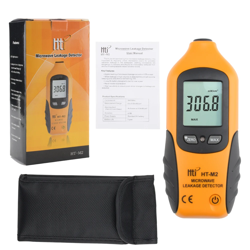 High Sensitivity Professional Digital Microwave Leakage Detector High Accuracy Radiation Meter LCD Display Tester 0-9.99mW/cm2