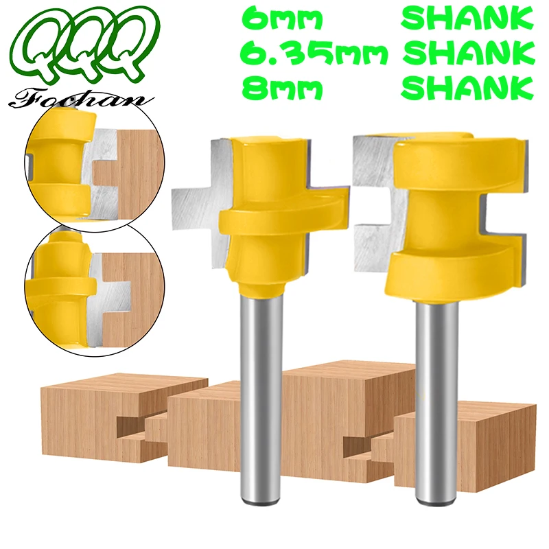 

QQQ 2PC Router Bits for Wood T-Slot Square Tooth Tenon wood milling cutter Carving Knife Tool Woodworking