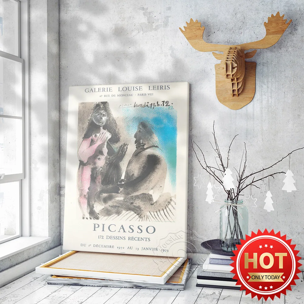 

Pablo Picasso Galerie Louise Leiris Exhibition Poster, Pablo Vintage Art Lithograph, Picasso Retro Home Decor Gifrt Wall Picture