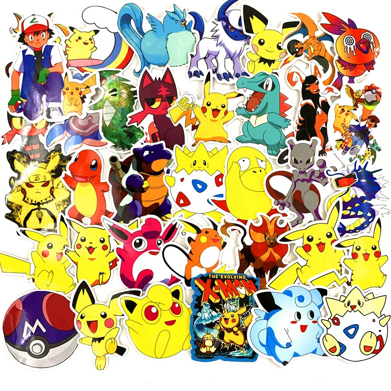 

107 шт наклейки Покемон из ПВХ в стиле «граффити» домашнего декора скейтборд мобильный телефон планшетный компьютер Пикачу наклейки для автомобиля