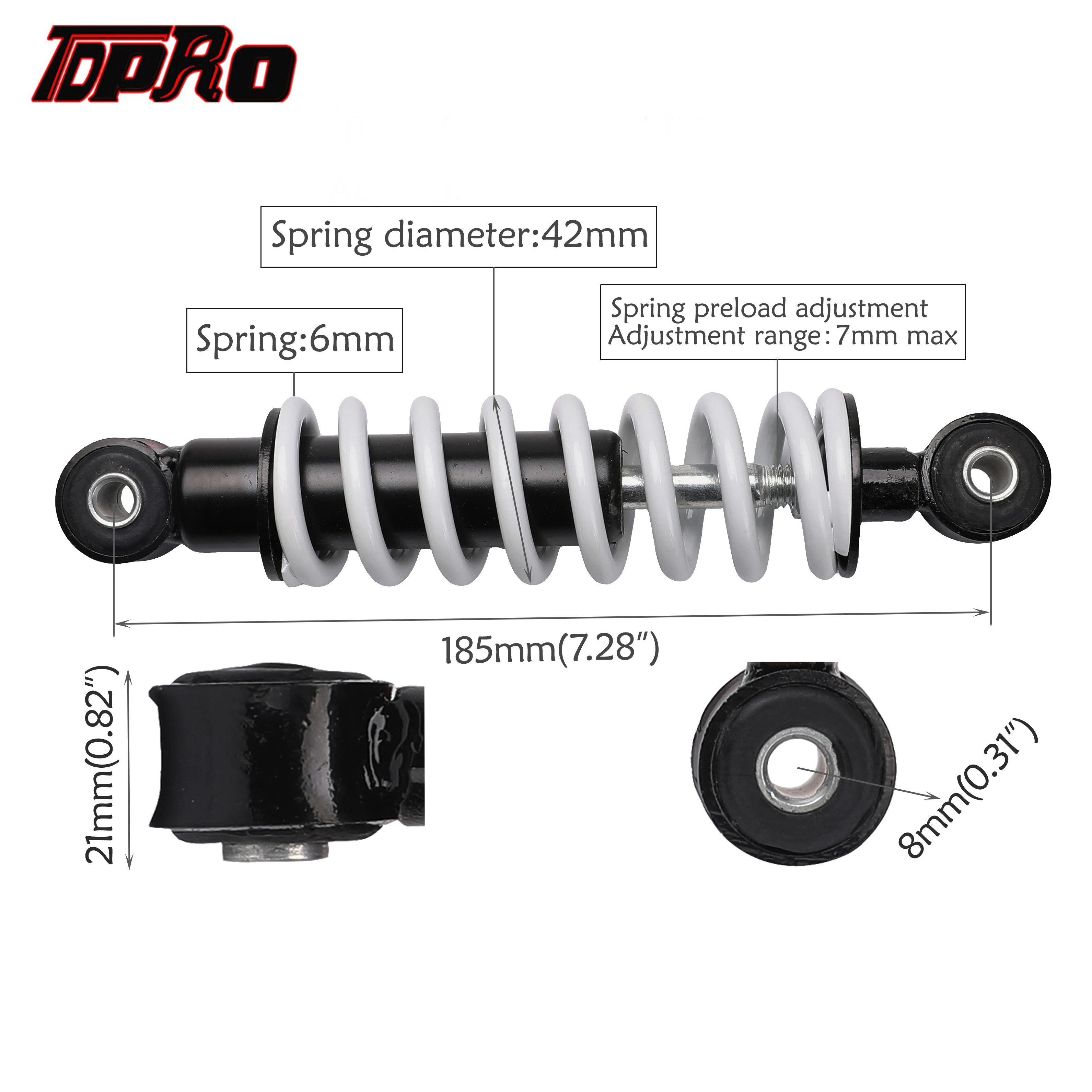 Пружина амортизатора задней амортизации TDPRO 185 мм фунта для 49cc 47cc Mini Dirt Pit Bike ATV Quad