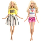 NK горячая Распродажа 2 комплекта новейших кукол благородный костюм повседневная одежда ручной работы модные платья для Барби аксессуары кукла лучшие подарки для детей 9X