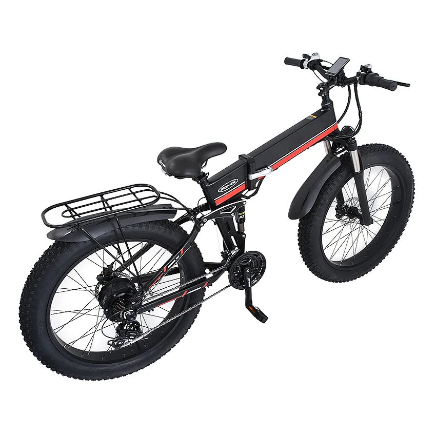 Günstig Elektrische Bike 1000W Neue Super Ebene Schnee Bike Elektro Fahrrad Klapp Ebike 48V 12,8 Ah Elektrische Fahrrad 26 Zoll Fett Reifen E Bike