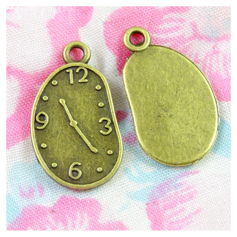 50 шт. античные бронзовые амулеты Подвеска из цинкового сплава часы Винтажные
