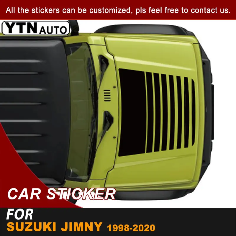 Bonnet Hood Scoop Car Stickers Stripe Racing Graphic Vinyl Decals For Suzuki Jimny 1998-2013 2014 2015 2016 2017 2018 2019 2020