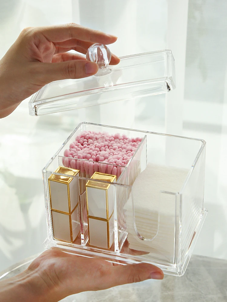 Акриловый Многофункциональный косметический хлопковый тампон для хранения