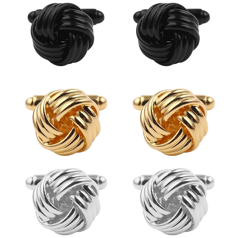 Модные Оригинальные мужские запонки в французском стиле с узелком цвет