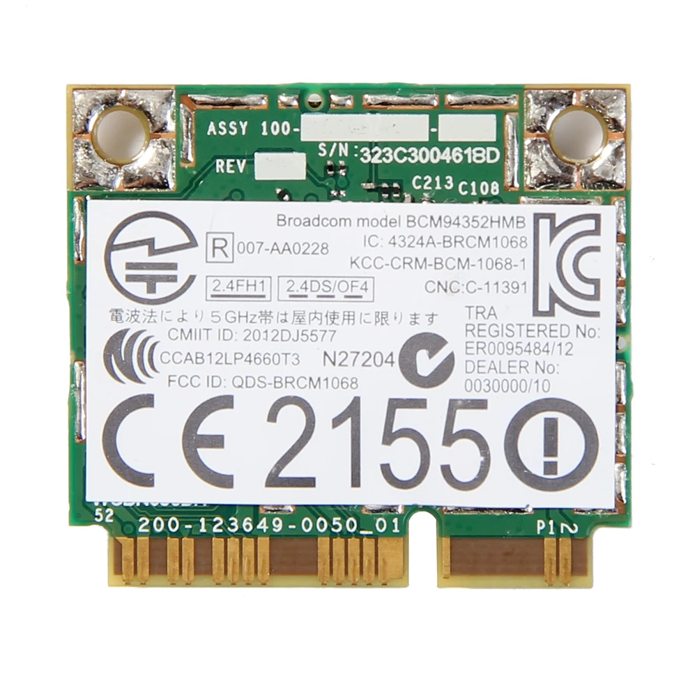 Двухдиапазонная сетевая карта AzureWave BCM4352 BCM94352HMB мини PCIe 802.11AC 867 Мбит/с