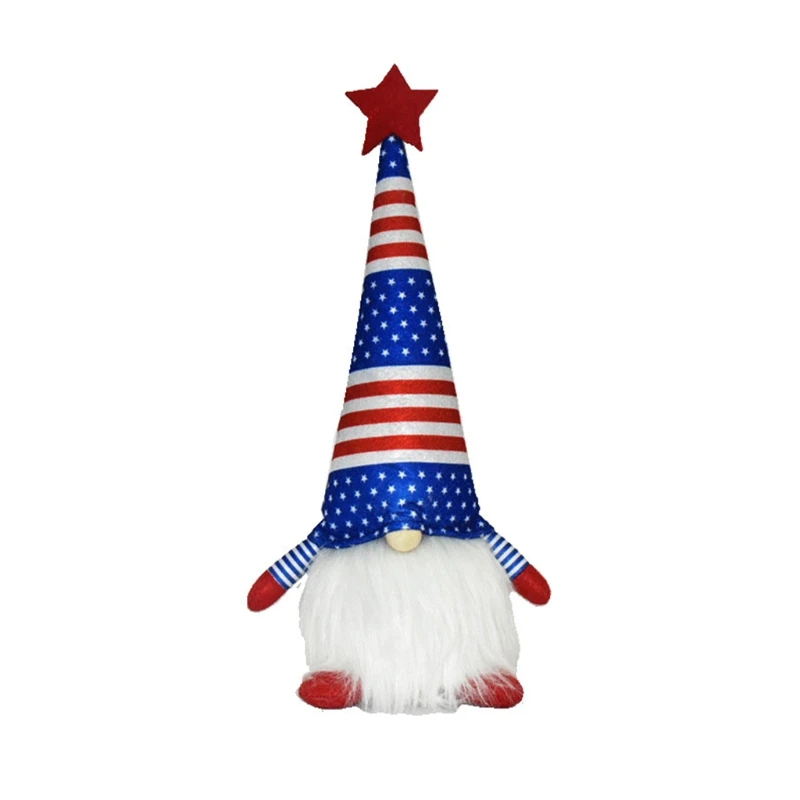 

Patriotic Gnome Plush American President Election Decoration LED Light Tomte Elf Q1JB