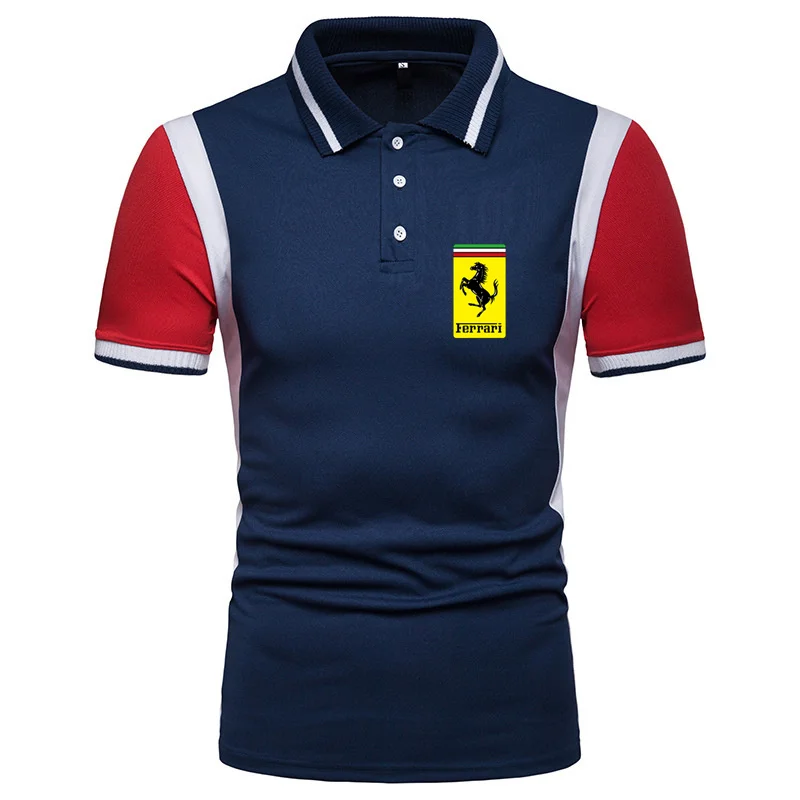 

Ferrari CAR POLO Shirt Car Men's Hoodie Summer 2021 Short Sleeve Shirt Casual Polo Shirt Cotton Breathable Slim T-Shirt FAL14