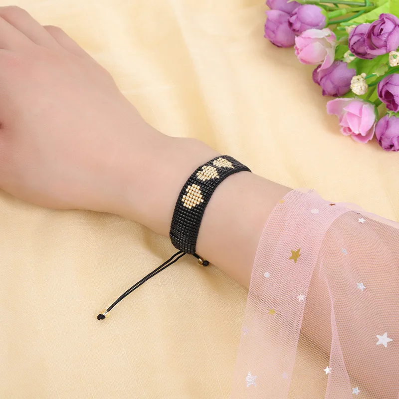 

GRAPES MIYUKI Evil Eye Bracelet Fatima Hamsa Hand Bracelets Women Delica Beads Jewelry Pulsera Mujer Handmade Boho Girl Gift